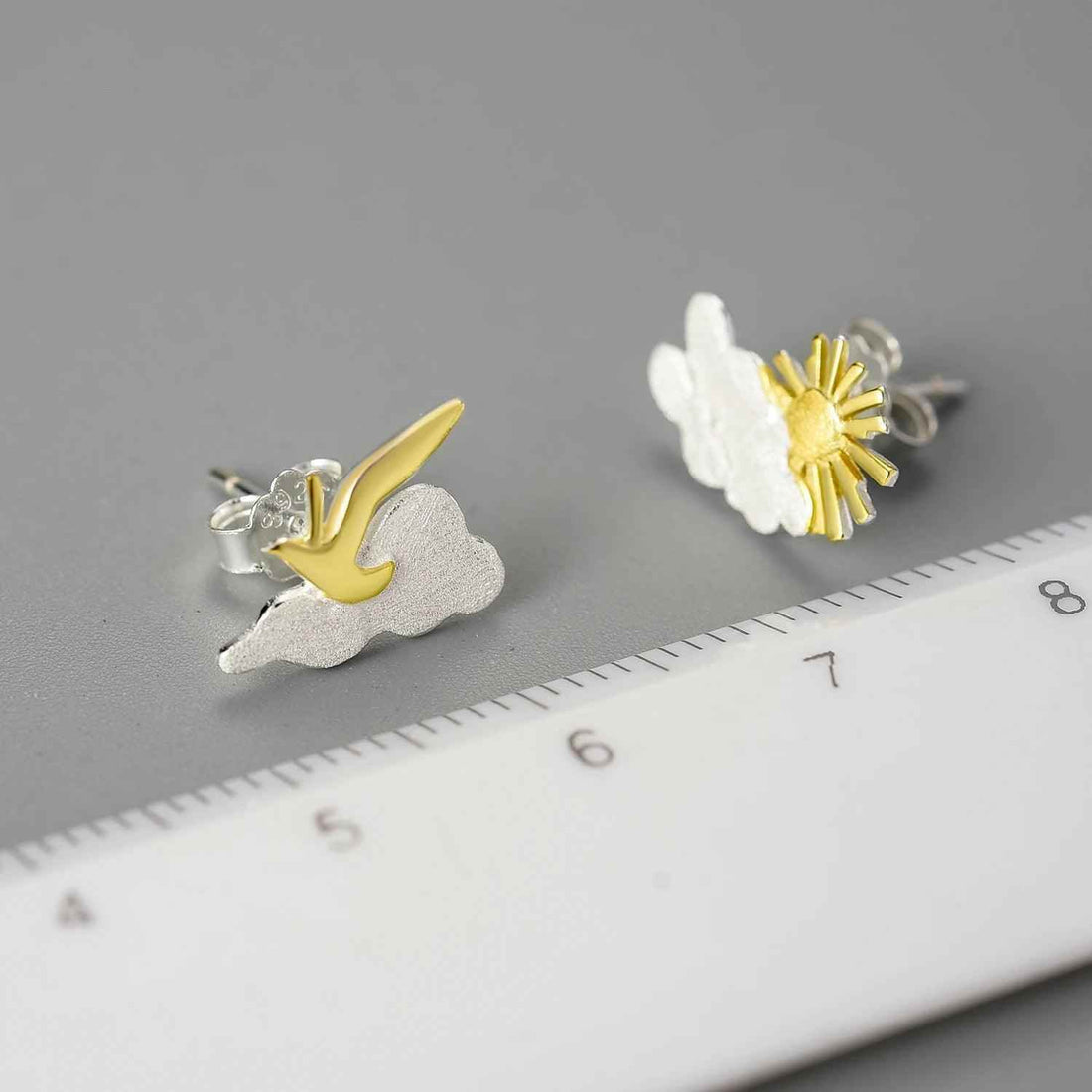 Sunrise Moment With Bird - LFJA0126 Earring Charm Jewelry - 925 Sterling Silver - Touchy Style