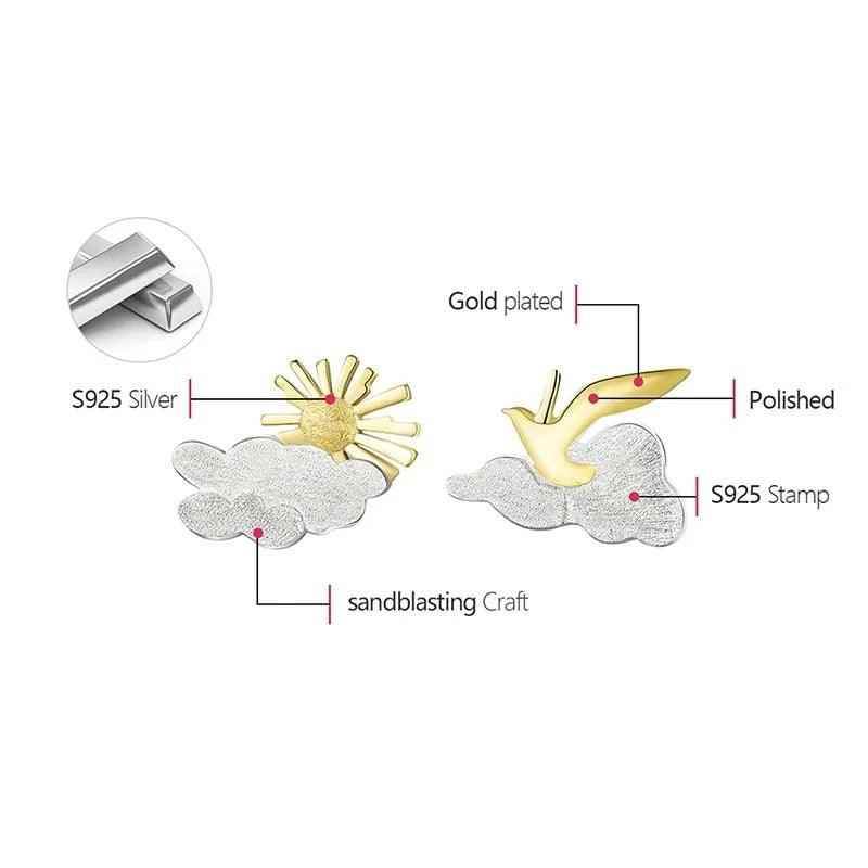 Sunrise Moment With Bird - LFJA0126 Earring Charm Jewelry - 925 Sterling Silver - Touchy Style