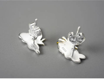 Sunrise Moment With Bird - LFJA0126 Earring Charm Jewelry - 925 Sterling Silver - Touchy Style .