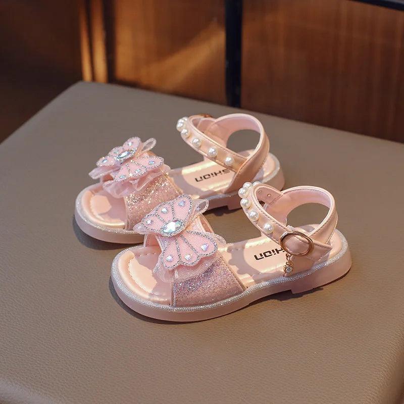 Sweet Bow Sequins Sandals for Girls: G05071 Bling Children&