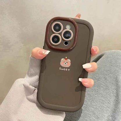 Sweet Cute Phone Cases with Bear Pendant for iPhone 11, 12, 13, 14, 15 Pro Max - Touchy Style