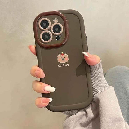 Sweet Cute Phone Cases with Bear Pendant for iPhone 11, 12, 13, 14, 15 Pro Max - Touchy Style .