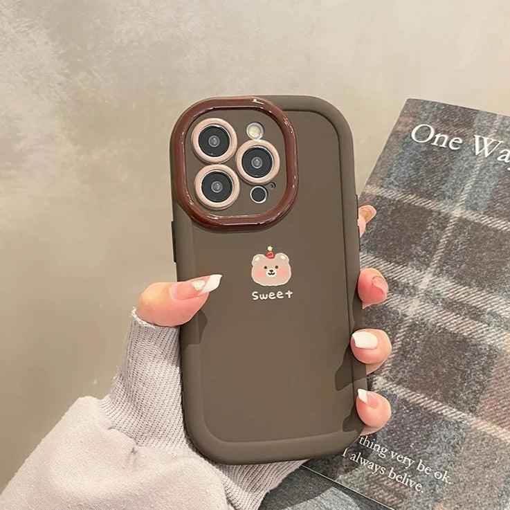Sweet Cute Phone Cases with Bear Pendant for iPhone 11, 12, 13, 14, 15 Pro Max - Touchy Style