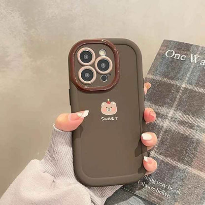 Sweet Cute Phone Cases with Bear Pendant for iPhone 11, 12, 13, 14, 15 Pro Max - Touchy Style