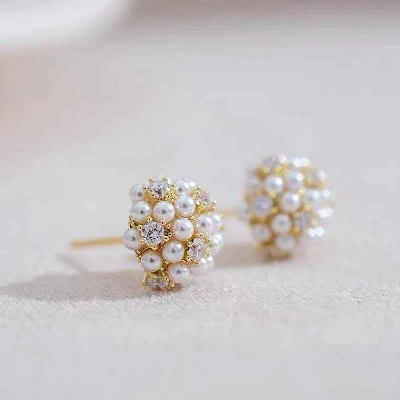 Sweet Fine Pearl Stud Earrings Charm Jewelry EM339 - Touchy Style