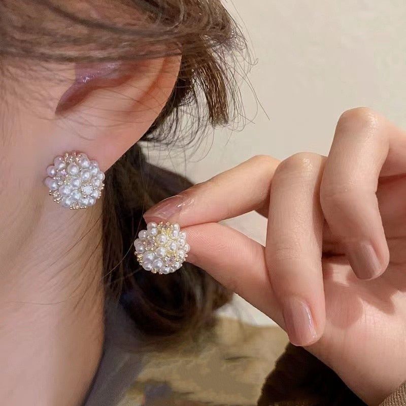 Sweet Fine Pearl Stud Earrings Charm Jewelry EM339 - Touchy Style .