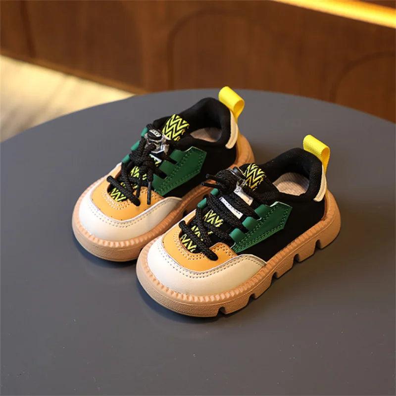 T2274 Toddler Casual Shoes - Leather Boys Girls Sneakers - Touchy Style .
