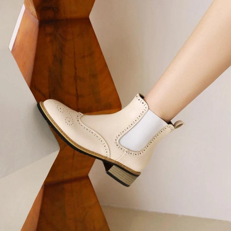 Thick Heel Fashion Ankle Boots Women&