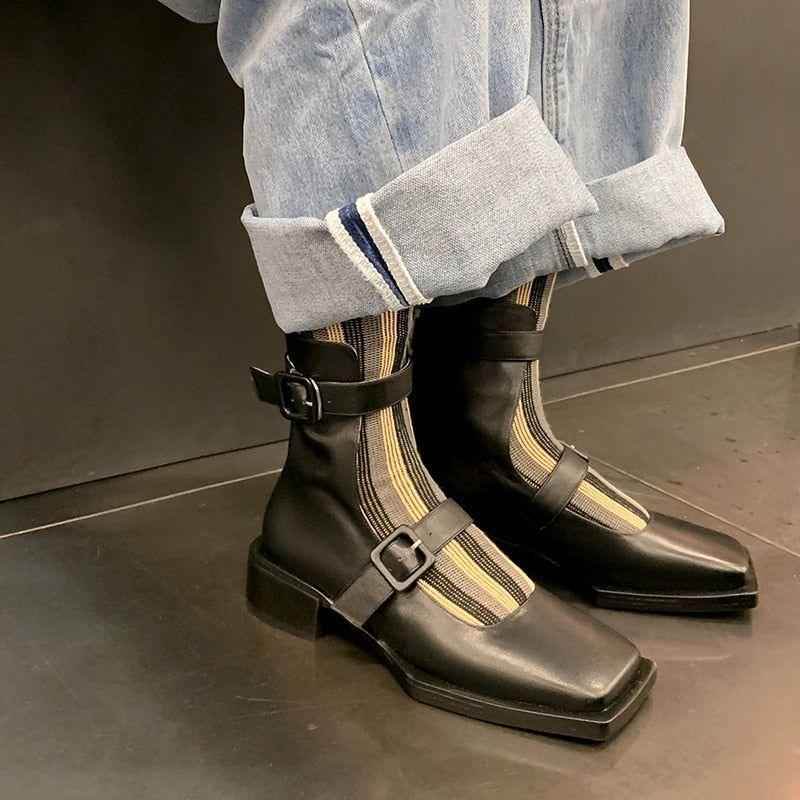 Thick Heels Chelsea Boots - Women&