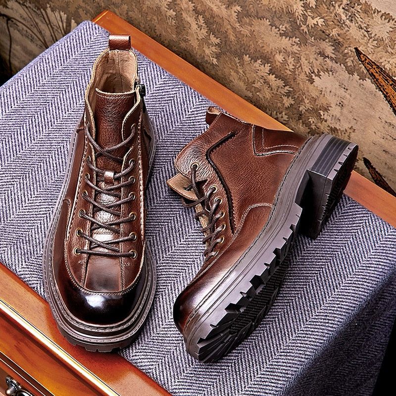 Thick-Soled Classic Leather Boot - Men&