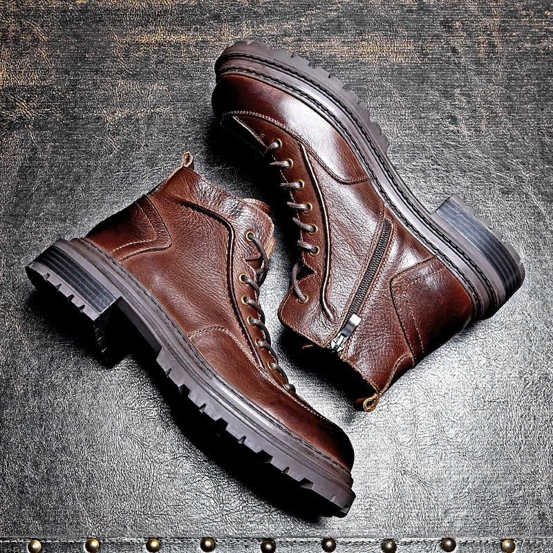 Thick-Soled Classic Leather Boot - Men&
