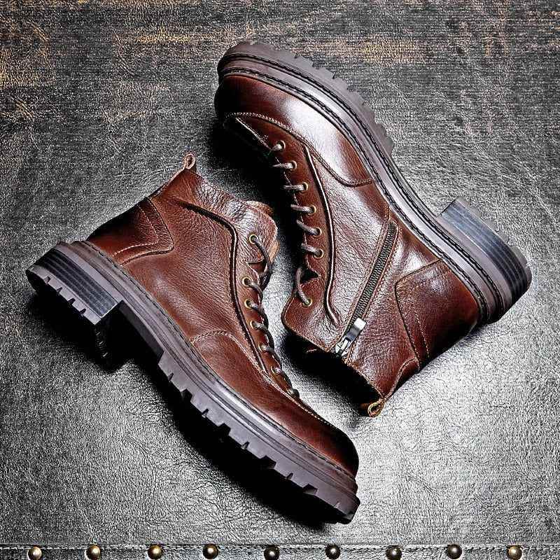 Thick-Soled Classic Leather Boot - Men&