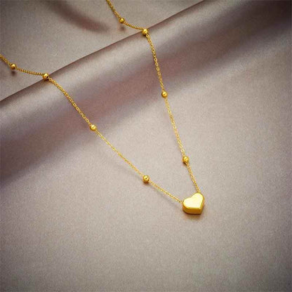Titanium Steel Necklaces Bracelet Charm Jewelry NCJTXY27 Classic Heart-Shaped Pendant - Touchy Style
