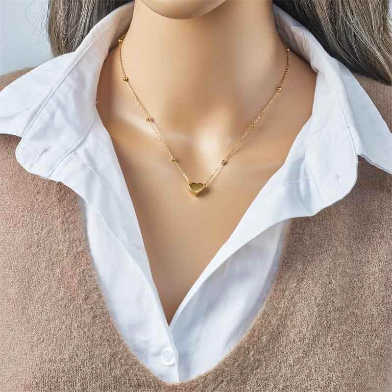 Titanium Steel Necklaces Bracelet Charm Jewelry NCJTXY27 Classic Heart-Shaped Pendant - Touchy Style