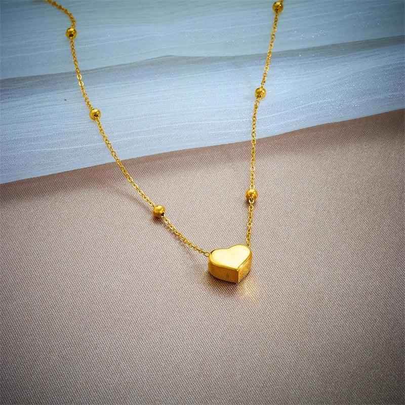 Titanium Steel Necklaces Bracelet Charm Jewelry NCJTXY27 Classic Heart-Shaped Pendant - Touchy Style