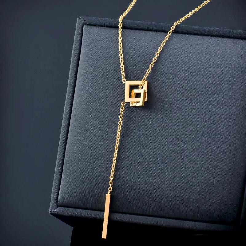Titanium Steel Necklaces Charm Jewelry NCJTXY30 Simple M Letter Short Chain - Touchy Style .