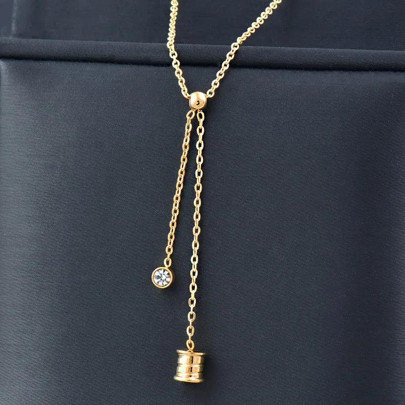 Titanium Steel Necklaces Charm Jewelry NCJTXY30 Simple M Letter Short Chain - Touchy Style .