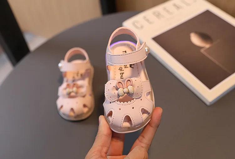 Toddler Sandals: TH417 Rabbit Ear Baby Girl Casual Shoes with Cute Butterfly-knot - Touchy Style .