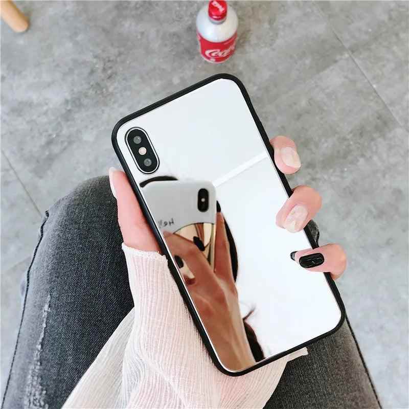 TPU Makeup Mirror Cute Phone Case For iPhone 15, 14, 13, 11, 12 Pro, XS Max, XR, X, 8, 7, 6, 6S Plus - Touchy Style