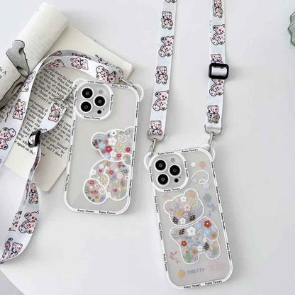 Transparent Cat Bear Cute Phone Cases For iPhone 16, 15, 14, 13, 11, 12 Pro Max, XS, X, XR, 8, 7 Plus - Touchy Style