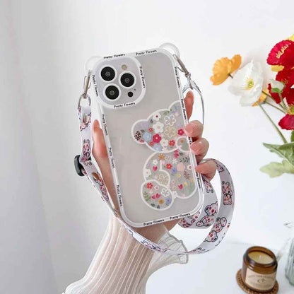 Transparent Cat Bear Cute Phone Cases For iPhone 16, 15, 14, 13, 11, 12 Pro Max, XS, X, XR, 8, 7 Plus - Touchy Style