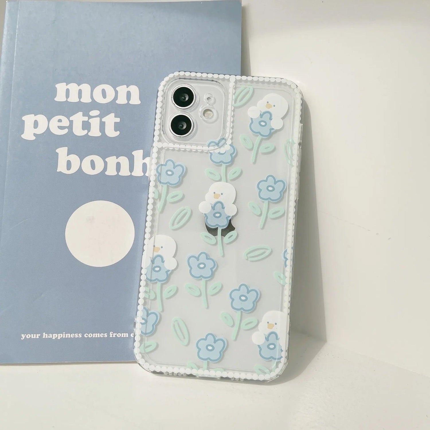 Transparent Japanese White Flower Cute Phone Cases For iPhone 14 13 12 11 Pro Xs Max XR X 7 8 Plus 7Plus - Touchy Style .