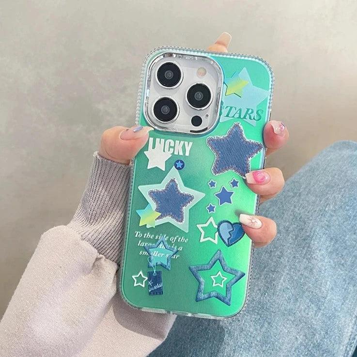 Transparent Lucky Stars - Cute Phone Case For iPhone 13, 14 Pro Max, 11, or 12 - Touchy Style .
