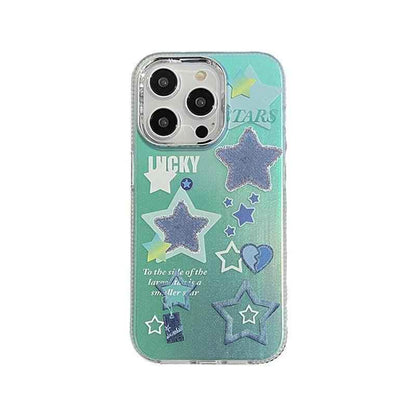 Transparent Lucky Stars - Cute Phone Case For iPhone 13, 14 Pro Max, 11, or 12 - Touchy Style