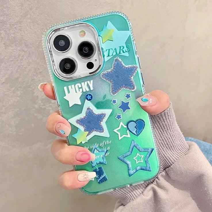 Transparent Lucky Stars - Cute Phone Case For iPhone 13, 14 Pro Max, 11, or 12 - Touchy Style .