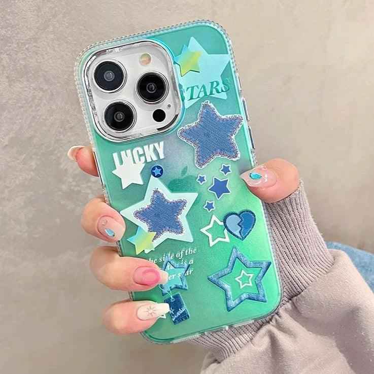 Transparent Lucky Stars - Cute Phone Case For iPhone 13, 14 Pro Max, 11, or 12 - Touchy Style