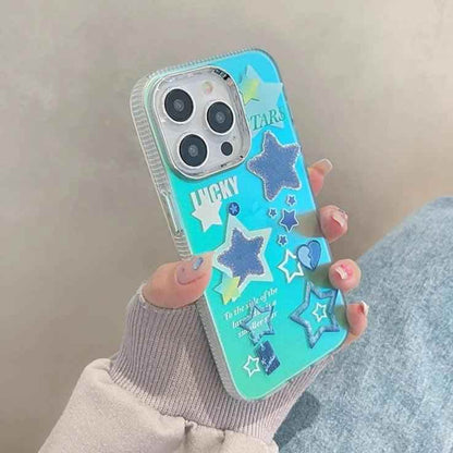 Transparent Lucky Stars - Cute Phone Case For iPhone 13, 14 Pro Max, 11, or 12 - Touchy Style