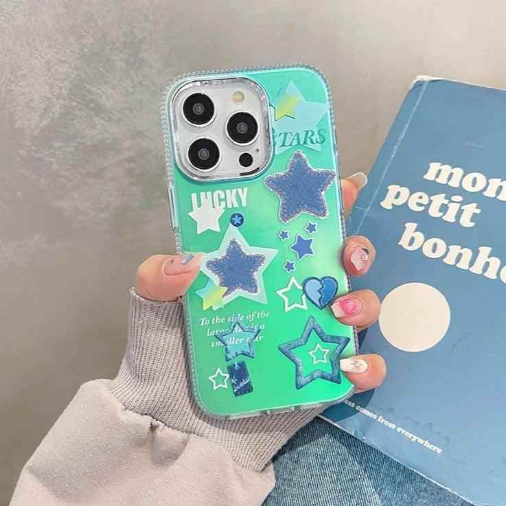 Transparent Lucky Stars - Cute Phone Case For iPhone 13, 14 Pro Max, 11, or 12 - Touchy Style .