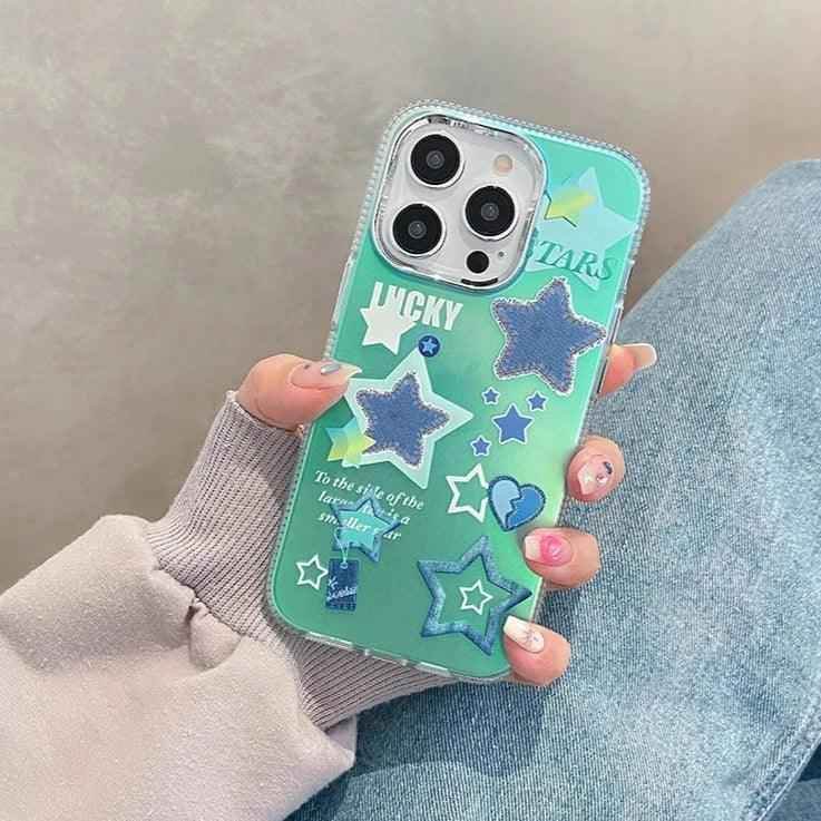 Transparent Lucky Stars - Cute Phone Case For iPhone 13, 14 Pro Max, 11, or 12 - Touchy Style .