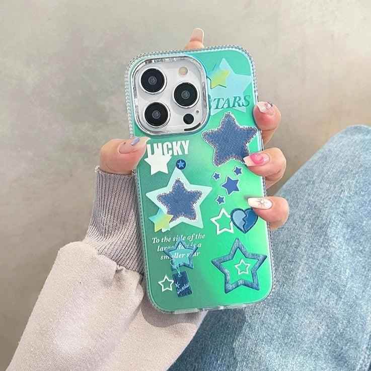 Transparent Lucky Stars - Cute Phone Case For iPhone 13, 14 Pro Max, 11, or 12 - Touchy Style .