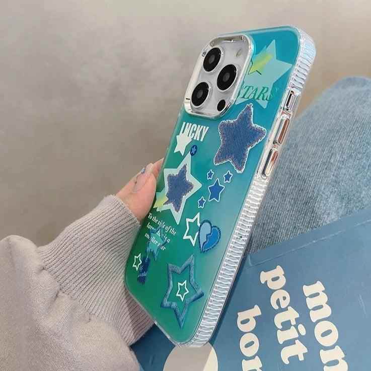 Transparent Lucky Stars - Cute Phone Case For iPhone 13, 14 Pro Max, 11, or 12 - Touchy Style .