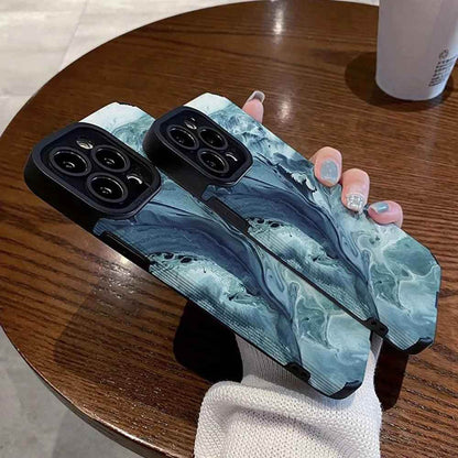 Trendy Wave Pattern: Leather Cute Phone Cases with Lens Soft Cover for iPhone 14, 13, 11, 12 Pro Max, Mini, 6, 7, 8 Plus, X, XS, and XR - Touchy Style