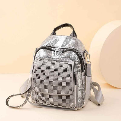 TSB118 Cool Backpacks - Leather Small Bags - Checkerboard Pattern - Touchy Style