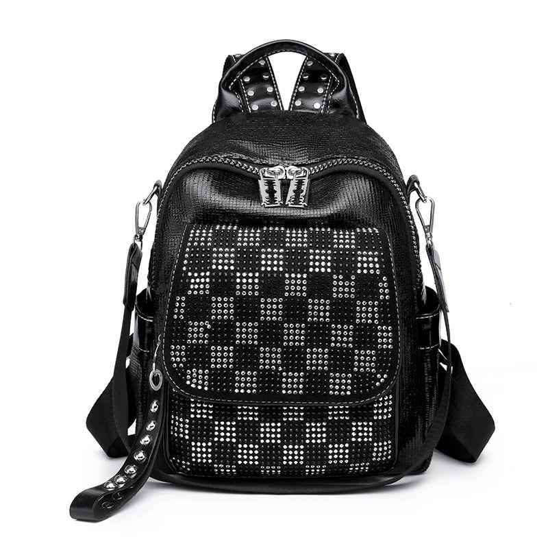 TSB118 Cool Backpacks - Leather Small Bags - Checkerboard Pattern - Touchy Style