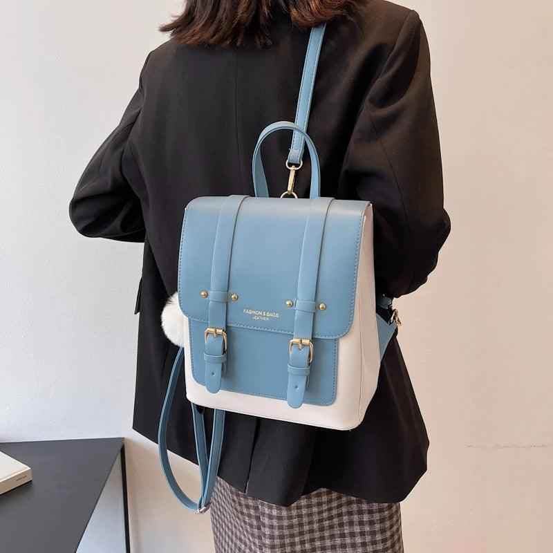 TSB17 Cool Backpack - Leather Small Book School Bags for Teenage Girls - Touchy Style