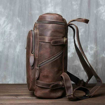 TSB93 Cool Backpacks For Men - Retro Leather Bag, Vertical Style - Touchy Style