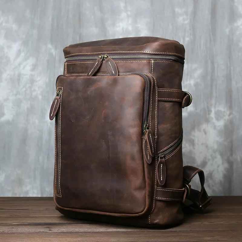 TSB93 Cool Backpacks For Men - Retro Leather Bag, Vertical Style - Touchy Style