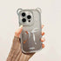 TSP101 Cute Phone Cases For iPhone 15, 14, 13, 12, 11, Pro Max, XS, X, and 15 Plus - 3D Bear Ear, and Bowknots Plating Silver Bumper - Touchy Style