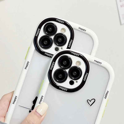 TSP103 Cute Phone Cases For iPhone 15 Pro Max, 14, 13, 12, and 11 - Cats Oval Bumper Transparent Back Cover - Touchy Style