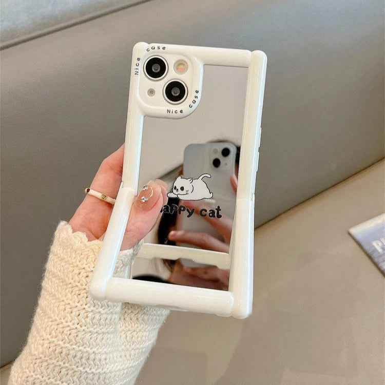 TSP104 Cute Phone Cases For iPhone 11, 12, 13, 14, and 15, Pro Max and 15 Plus - Cartoon Cat Dog Pattern - Invisible Kickstand Holder - Touchy Style