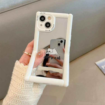 TSP104 Cute Phone Cases For iPhone 11, 12, 13, 14, and 15, Pro Max and 15 Plus - Cartoon Cat Dog Pattern - Invisible Kickstand Holder - Touchy Style