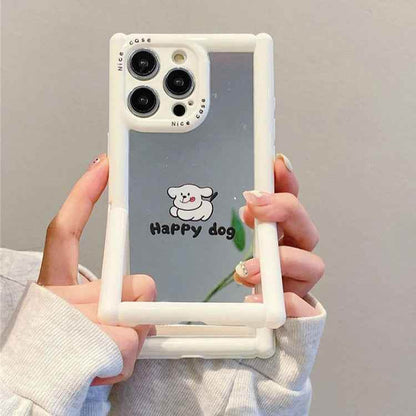 TSP104 Cute Phone Cases For iPhone 11, 12, 13, 14, and 15, Pro Max and 15 Plus - Cartoon Cat Dog Pattern - Invisible Kickstand Holder - Touchy Style