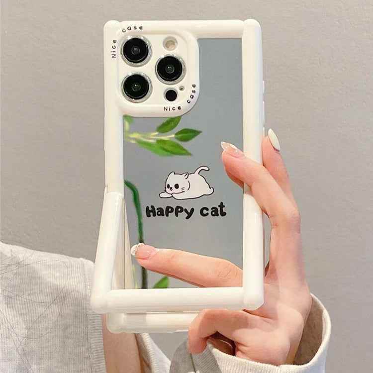 TSP104 Cute Phone Cases For iPhone 11, 12, 13, 14, and 15, Pro Max and 15 Plus - Cartoon Cat Dog Pattern - Invisible Kickstand Holder - Touchy Style