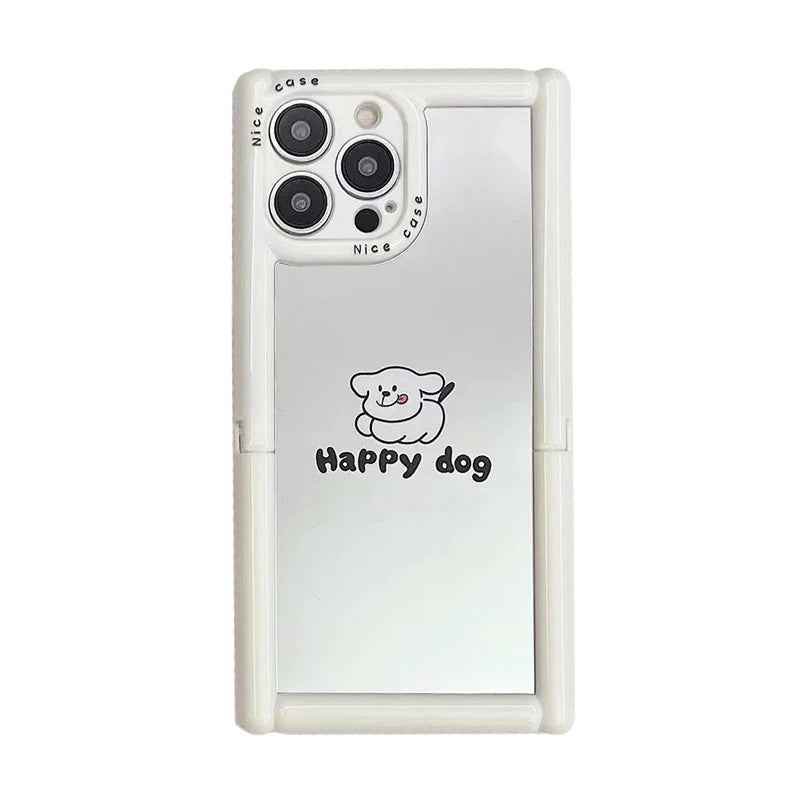 TSP104 Cute Phone Cases For iPhone 11, 12, 13, 14, and 15, Pro Max and 15 Plus - Cartoon Cat Dog Pattern - Invisible Kickstand Holder - Touchy Style