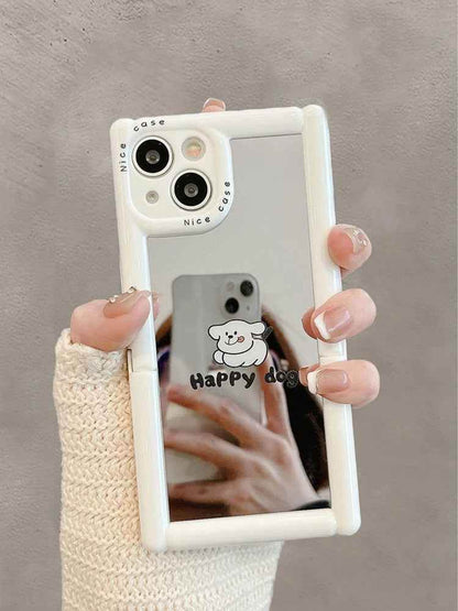 TSP104 Cute Phone Cases For iPhone 11, 12, 13, 14, and 15, Pro Max and 15 Plus - Cartoon Cat Dog Pattern - Invisible Kickstand Holder - Touchy Style