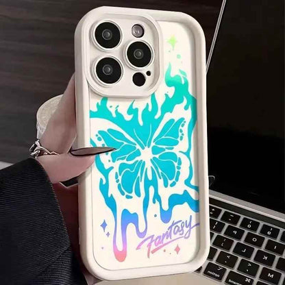 TSP110 Cute Phone Cases For iPhone 15, 14, 13, 12, 11, Pro Max, XS, XR, X, 8, 7 Plus, and SE2 - Shiny Butterfly Cover - Touchy Style